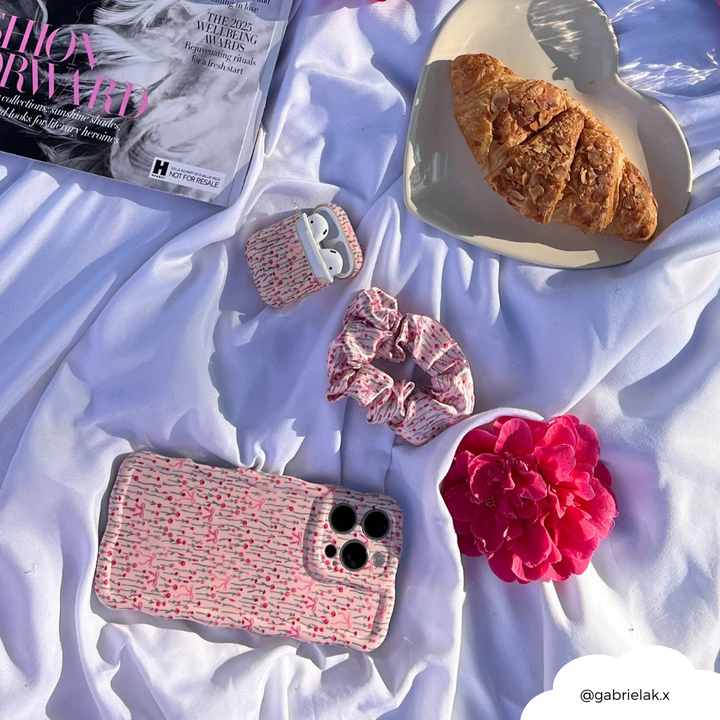 Wavy Phone Case - Peony Bow
