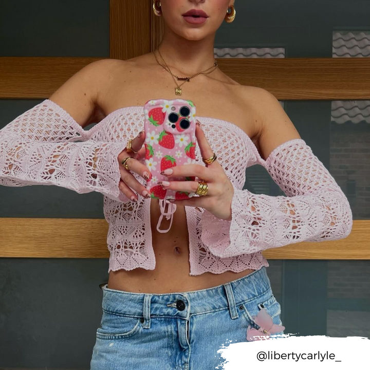 girl with phone case