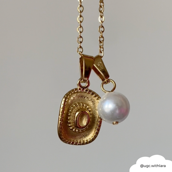 Cowgirl Hat & Pearl Necklace