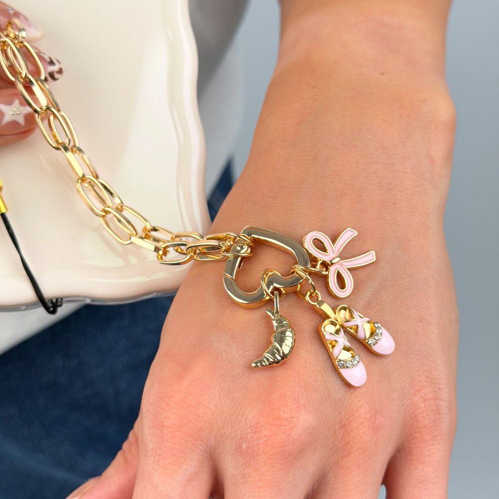 Close up in studio croissant charm