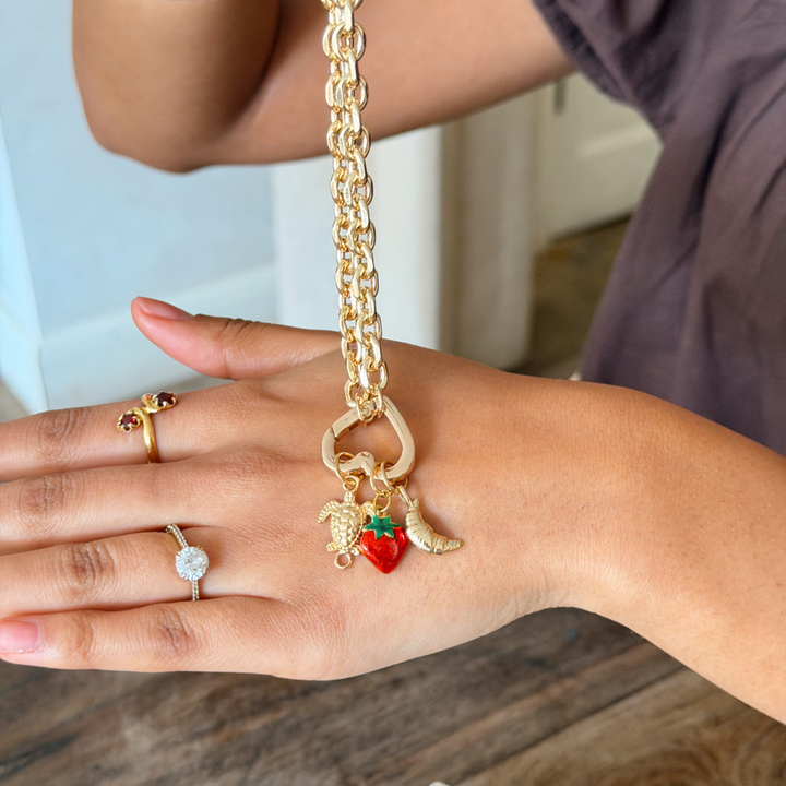 Gold Sea Turtle on Gold Phone Strap 