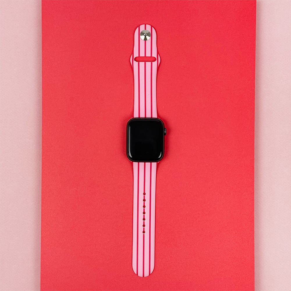 Cherry Stripe Apple Watch Strap