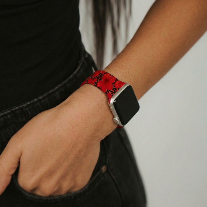Leopard Hibiscus Apple Watch Strap
