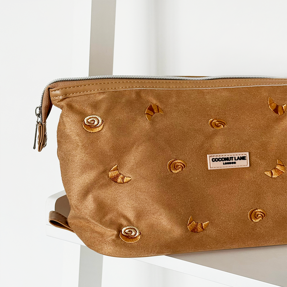Suedette Expandable Makeup Bag - Croissant Club