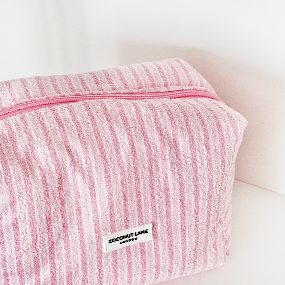 Powder Stripes Towel Makeup Bag & Scrunchie Set