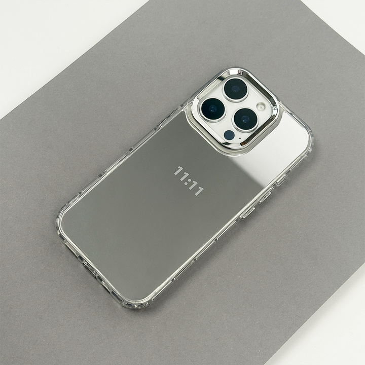 Mirror effect phone case with motivational slogan printed onto the mirror.