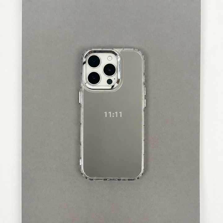 Mirror effect phone case with motivational slogan printed onto the mirror.